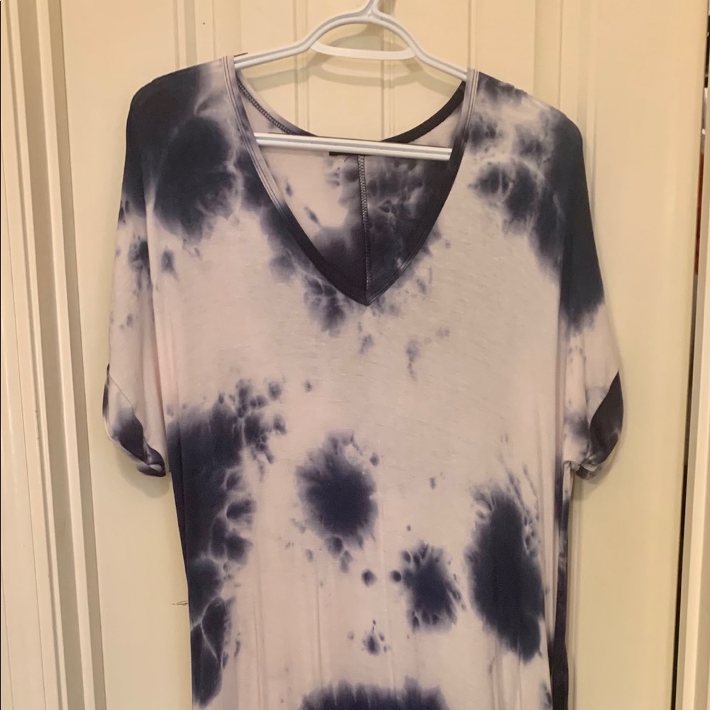 Hippie Chic blue & white tie dye dress